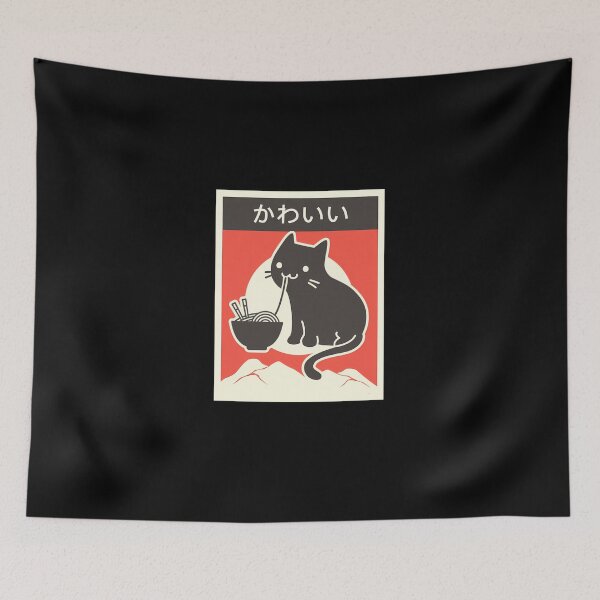 Item preview, Kawaii-Vintage-Style-Japenese-Ramen-Cat designed and sold by toperqeca.