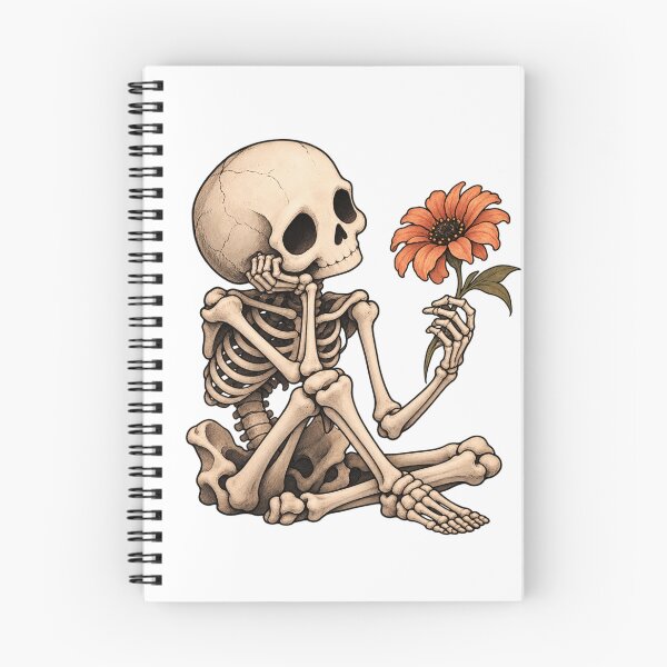 Item preview, Cute Skeleton With Flower – Spooky Floral Illustration designed and sold by Yaqon.