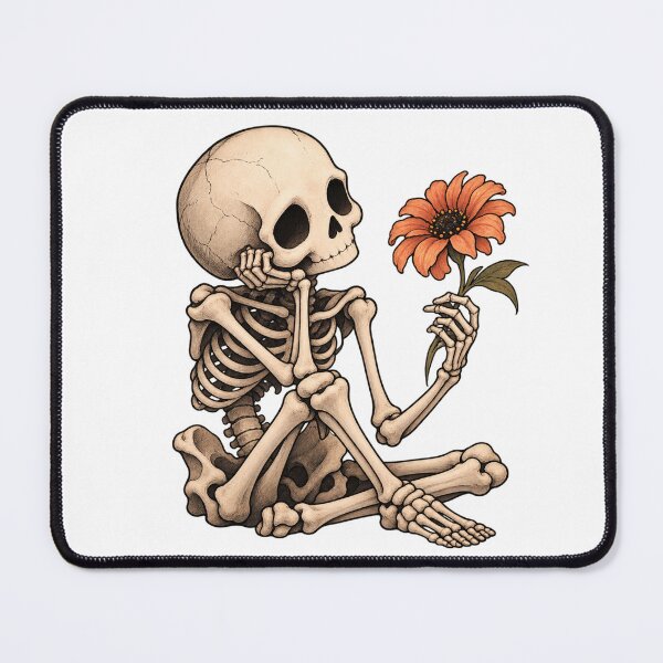 Item preview, Cute Skeleton With Flower – Spooky Floral Illustration designed and sold by Yaqon.