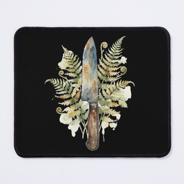Item preview, Watercolor Knife and Botanical Fern Leaves Art designed and sold by bvdesignart.