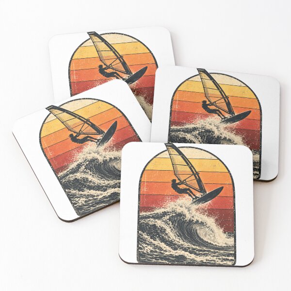 Item preview, Windsurfing Retro Sunset Silhouette designed and sold by thestiles.