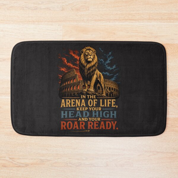 Item preview, In The Arena Of Life Keep Your Head High And Your Roar Ready Lion Quote Design designed and sold by Bennie Singh.