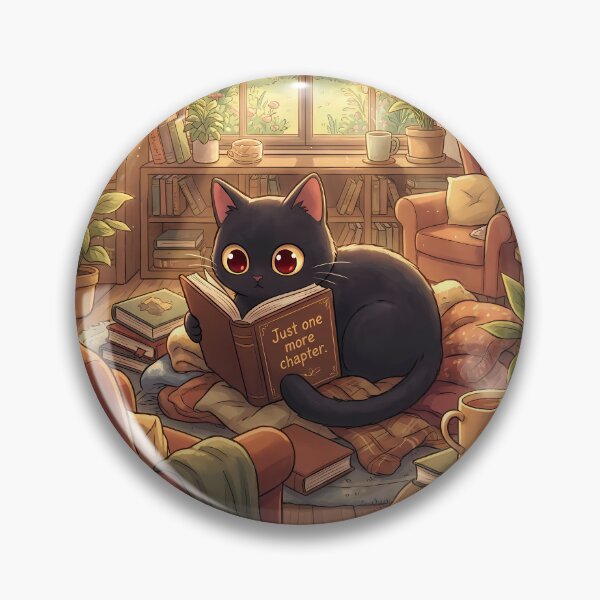 Item preview, Cozy Black Cat Reading - Just One More Chapter designed and sold by PurrfectHome.