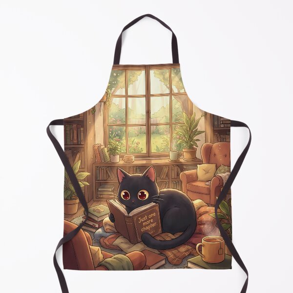 Item preview, Cozy Black Cat Reading - Just One More Chapter designed and sold by PurrfectHome.