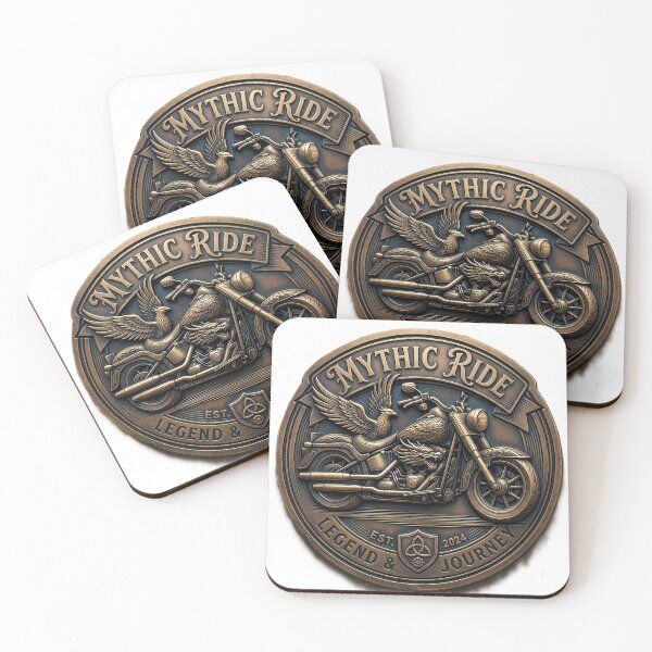 Item preview, Mythic Ride - Legend & Journey Motorcycle Emblem designed and sold by SnapStickerHub.