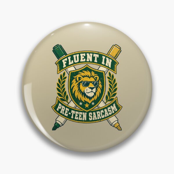 Item preview, Fluent In Pre-Teen Sarcasm Middle School Teacher Crest designed and sold by KAYJAY DESIGNS.
