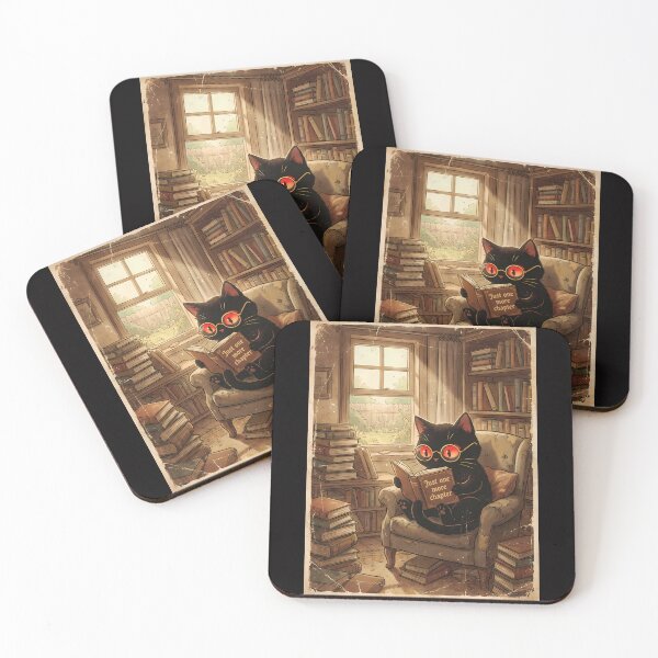 Item preview, Just One More Chapter - Vintage Black Cat Reading designed and sold by PurrfectHome.