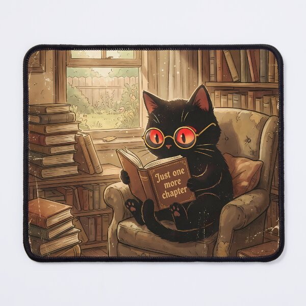 Item preview, Just One More Chapter - Vintage Black Cat Reading designed and sold by PurrfectHome.