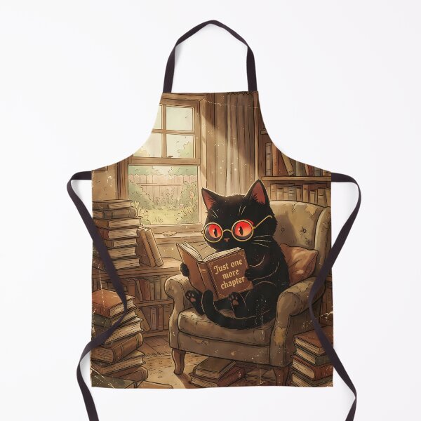 Item preview, Just One More Chapter - Vintage Black Cat Reading designed and sold by PurrfectHome.