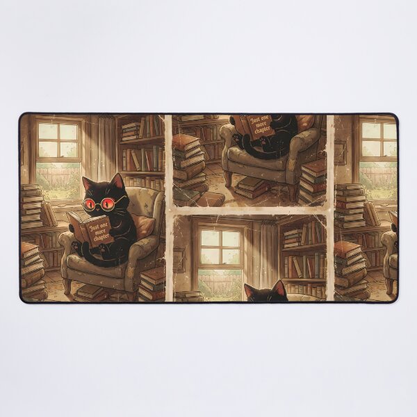 Item preview, Just One More Chapter - Vintage Black Cat Reading designed and sold by PurrfectHome.