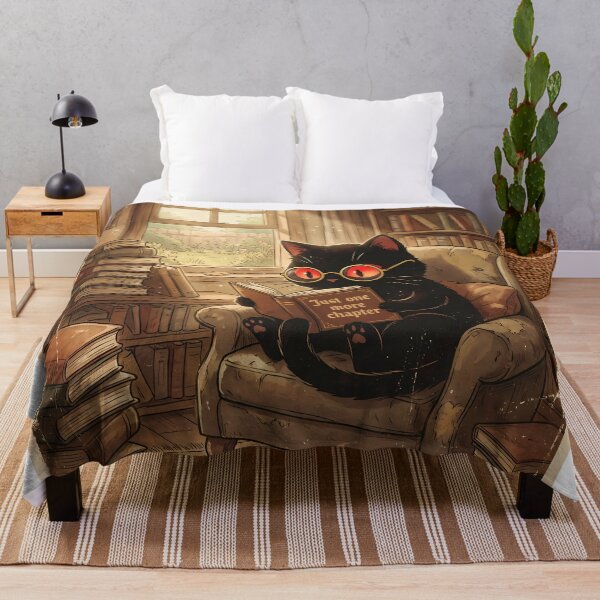 Item preview, Just One More Chapter - Vintage Black Cat Reading designed and sold by PurrfectHome.