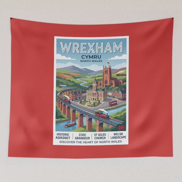 Item preview, Wrexham, Cymru Travel Poster | North Wales designed and sold by ArtworkNorth.