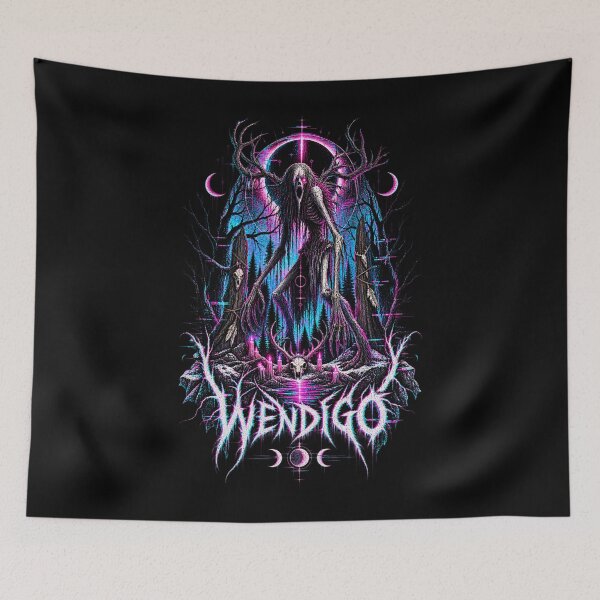 Item preview, Wendigo – Neon Glitch Folk Horror designed and sold by JupiterGlitchEmpire.