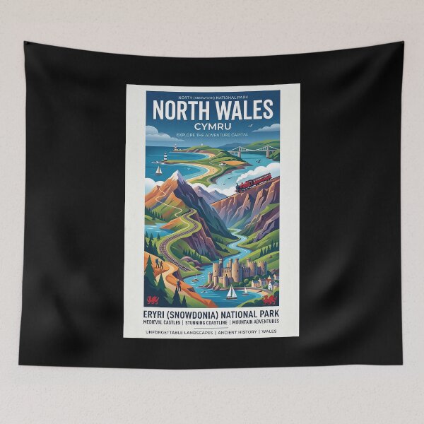 Item preview, North Wales Travel Poster designed and sold by ArtworkNorth.