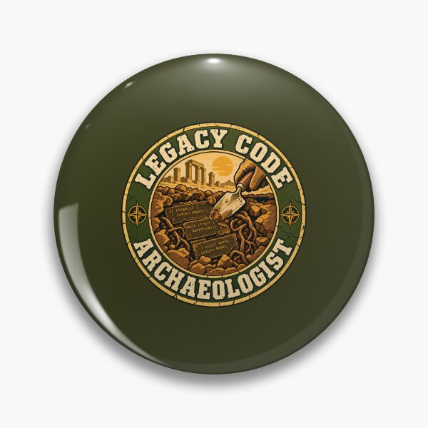 Item preview, Legacy Code Archaeologist Programmer Vintage Badge designed and sold by KAYJAY DESIGNS.