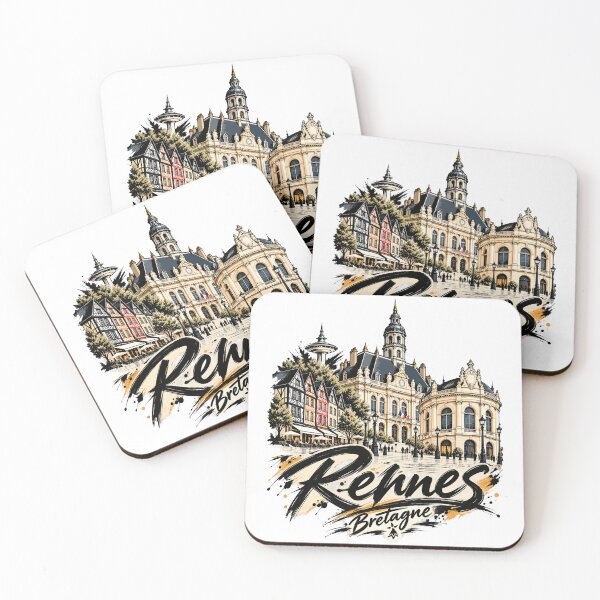 Item preview, Rennes sign with city symbols in grunge style designed and sold by Art of Sun.