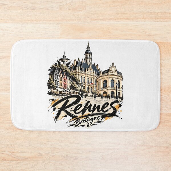 Item preview, Rennes sign with city symbols in grunge style designed and sold by Art of Sun.