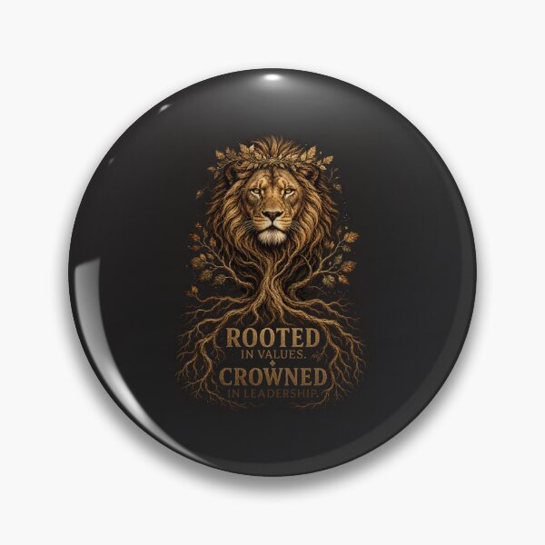 Item preview, Rooted In Values Crowned In Leadership Lion Quote Design designed and sold by Bennie Singh.