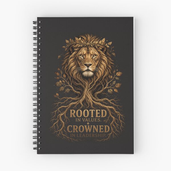 Item preview, Rooted In Values Crowned In Leadership Lion Quote Design designed and sold by Bennie Singh.