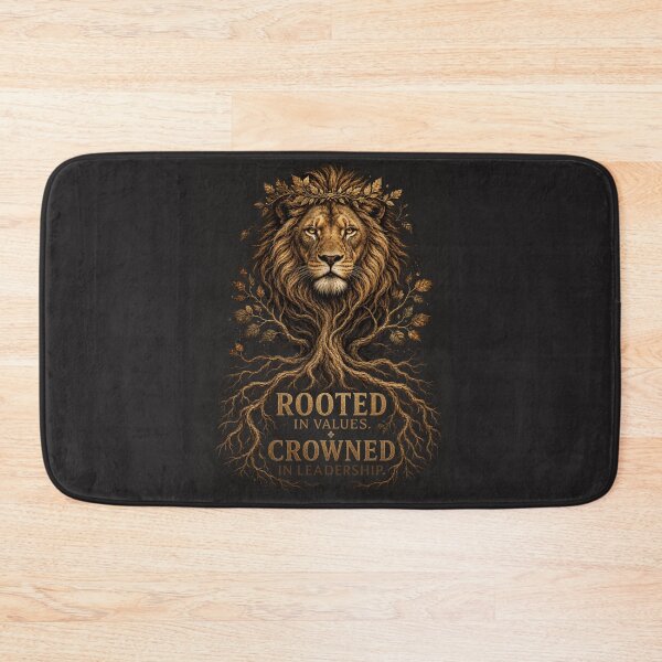 Item preview, Rooted In Values Crowned In Leadership Lion Quote Design designed and sold by Bennie Singh.