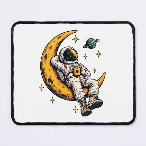 Item preview, Cosmic Chill – Astronaut on Crescent Moon T-Shirt Design designed and sold by LarkLeaf.