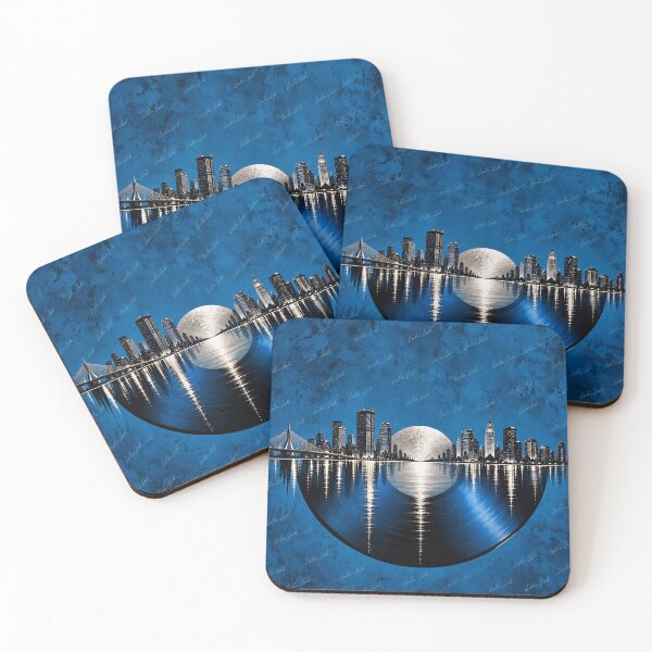 Item preview, Endless Vinyl – Boston in Blue and Silver designed and sold by LuluLeb.