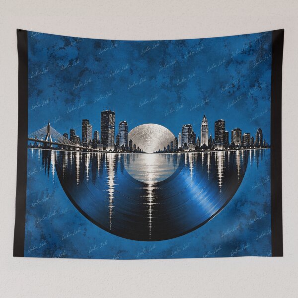 Item preview, Endless Vinyl – Boston in Blue and Silver designed and sold by LuluLeb.
