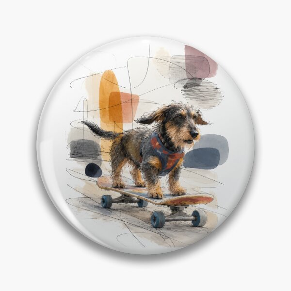 Item preview, Wire-Haired Dachshund on a Skateboard designed and sold by Russell Thorne.