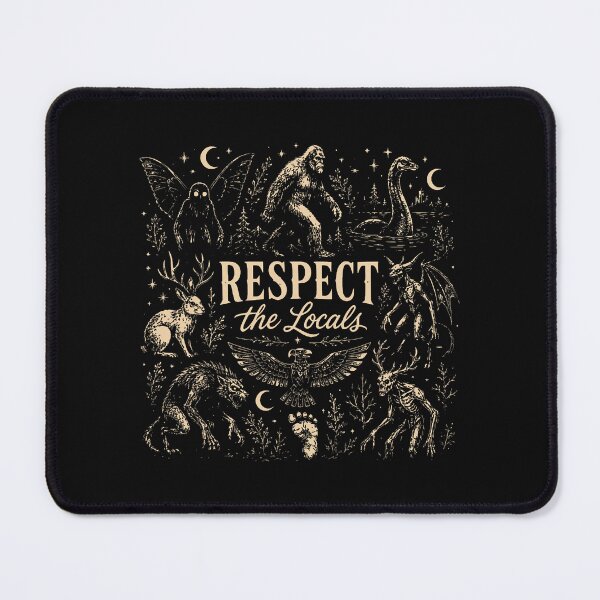 Item preview, Respect the Locals Cryptid Bigfoot Alien Folklore Night Scene designed and sold by khdmalakarak.