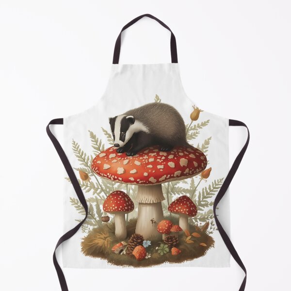 Item preview, Vintage Badger on Amanita Mushroom Dark Cottagecore Forest Sticker designed and sold by Youram.