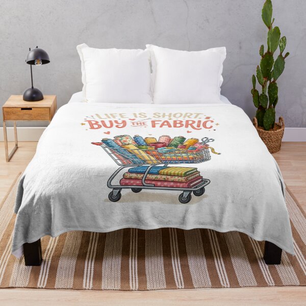 Item preview, Life Is Short, Buy The Fabric Sewing Quilting Pun Funny Craft Lover designed and sold by smallcatvn.