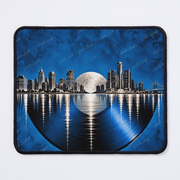 Item preview, Endless Vinyl – Detroit Michigan in Blue and Silver designed and sold by LuluLeb.