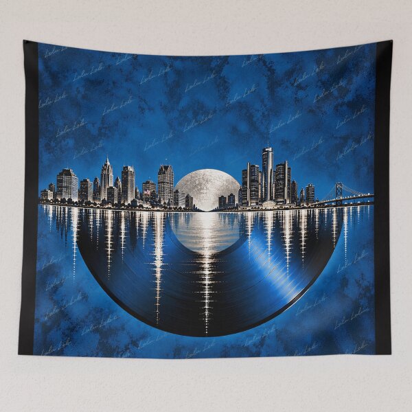 Item preview, Endless Vinyl – Detroit Michigan in Blue and Silver designed and sold by LuluLeb.