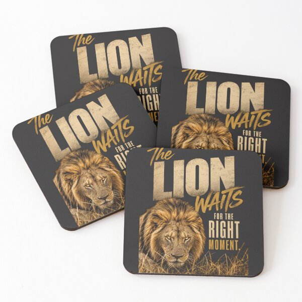 Item preview, The Lion Waits For The Right Moment Motivational Quote Design designed and sold by Bennie Singh.