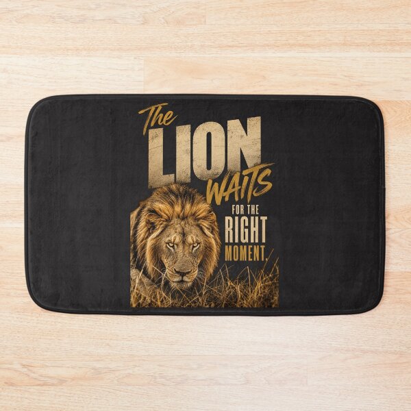 Item preview, The Lion Waits For The Right Moment Motivational Quote Design designed and sold by Bennie Singh.