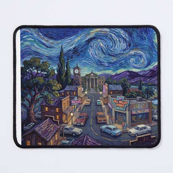 Item preview, Hill Valley 1980s Starry Night Sci Fi Landscape designed and sold by Bad-Decisions-Designs.