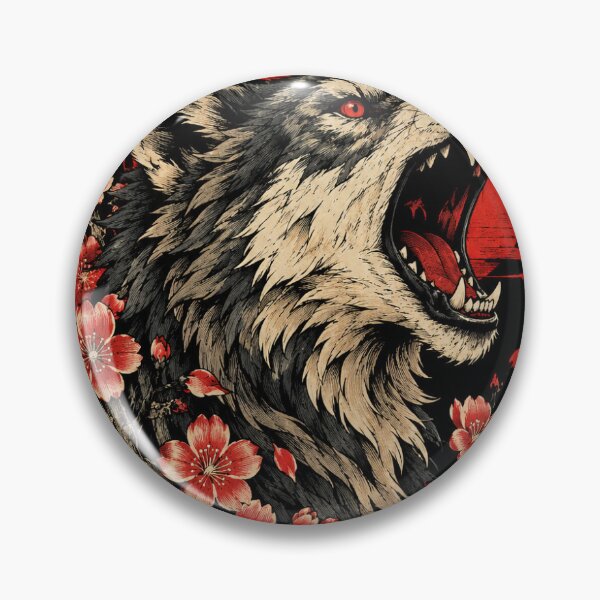 Item preview, Japanese Wolf Aesthetic Sakura Red designed and sold by zerex00.