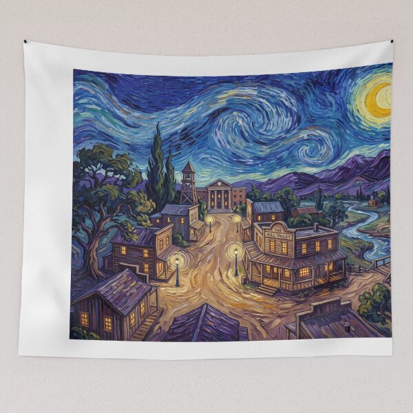 Item preview, Hill Valley 1860s Starry Night Western Landscape designed and sold by Bad-Decisions-Designs.