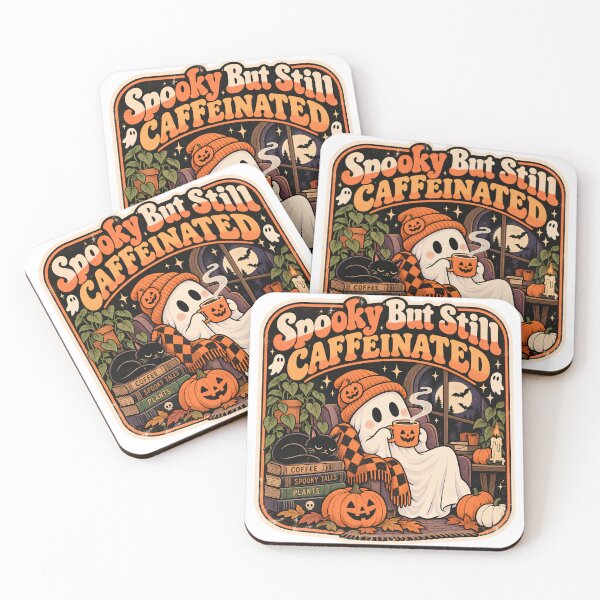 Item preview, Spooky But Still Caffeinated Halloween designed and sold by MysticCanvasAi.