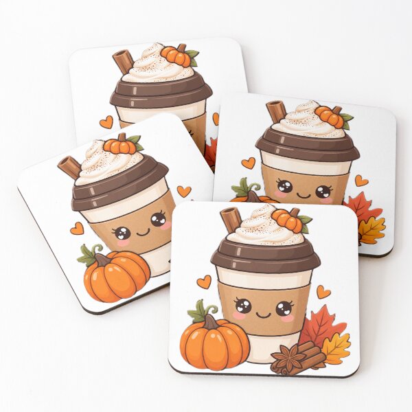 Item preview, Cute Fall Coffee Kawaii Pumpkin Autumn designed and sold by WalkWithMimi.