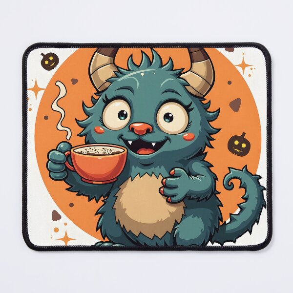 Item preview, Cozy Monster Drinking Hot Chocolate designed and sold by MilaPrintify.