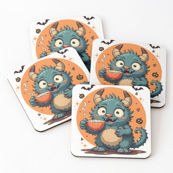 Item preview, Cozy Monster Drinking Hot Chocolate designed and sold by MilaPrintify.