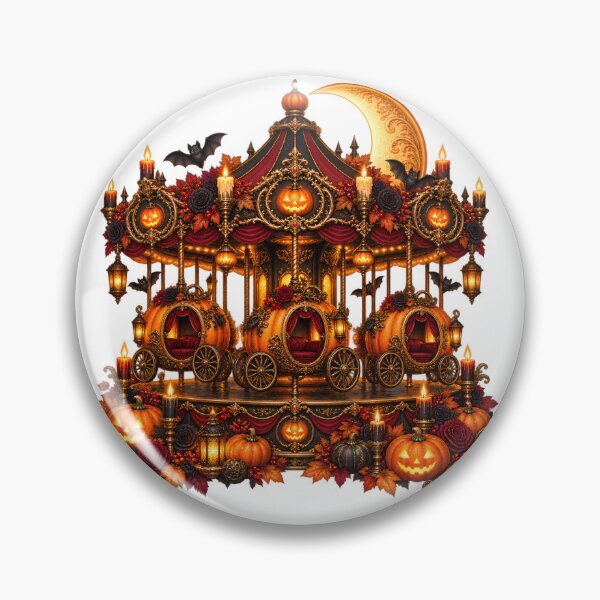 Item preview, Gothic Pumpkin Merry-Go-Round – Haunted Halloween Carniv designed and sold by Clothes With Smiling Animals Walt Gral.