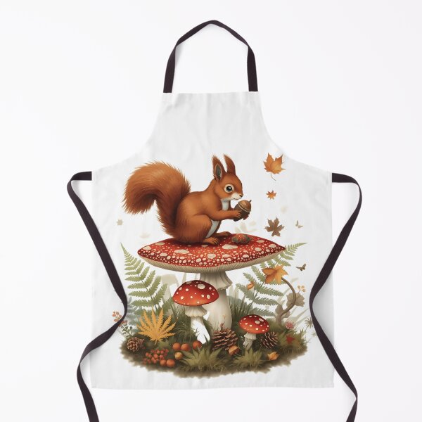 Item preview, Vintage Squirrel with Acorn on Amanita Mushroom Dark Cottagecore Sticker designed and sold by Youram.