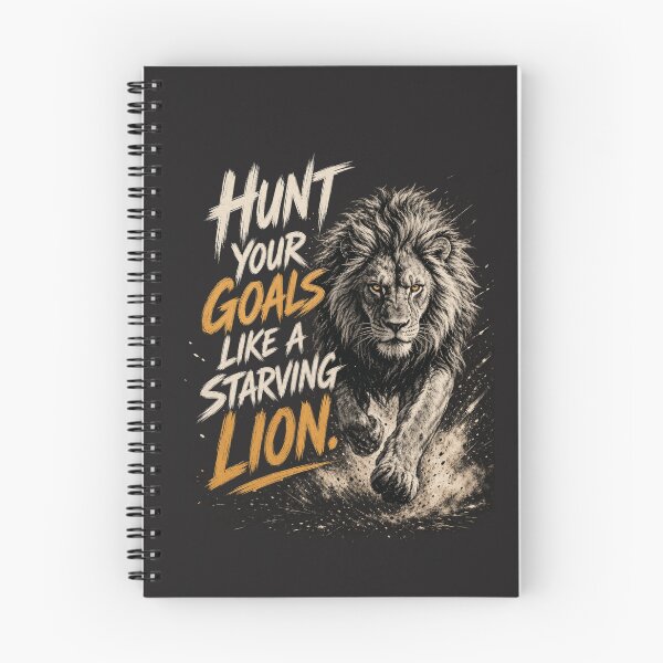 Item preview, Hunt Your Goals Like A Starving Lion Motivational Quote Design designed and sold by Bennie Singh.