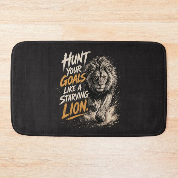 Item preview, Hunt Your Goals Like A Starving Lion Motivational Quote Design designed and sold by Bennie Singh.