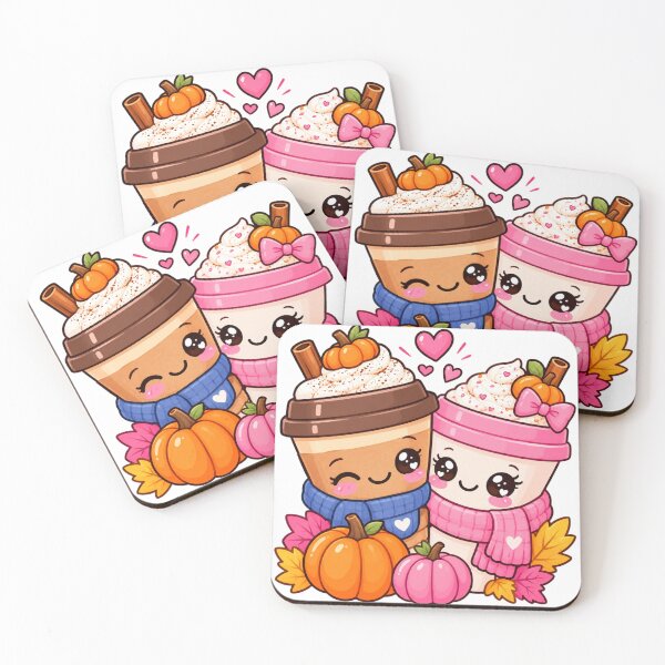 Item preview, Cute Coffee Couple Kawaii Fall Boyfriend Girlfriend Autumn Love designed and sold by WalkWithMimi.
