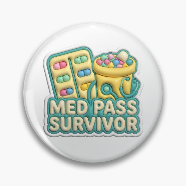 Item preview, LPN Med Pass Survivor 3D Puffy Sticker – Funny Long Term Care Nurse Burnout Gift designed and sold by The Niche Lab.