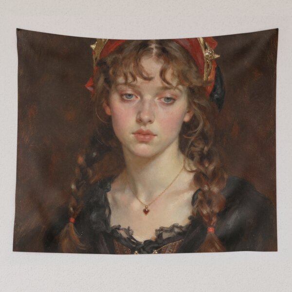 Item preview, Melancholic Victorian Girl – Vintage Portrait designed and sold by ZYVARENNE.
