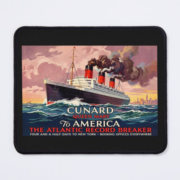 Item preview, Vintage Cunard Queen Mary Travel Poster designed and sold by ArtworkNorth.